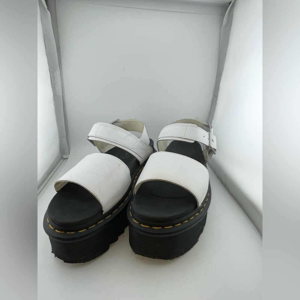 Dr.Martens Womens Sandal Platform White Leather Size Eu-39 Uk-6 Usa-8 - Picture 11 of 12